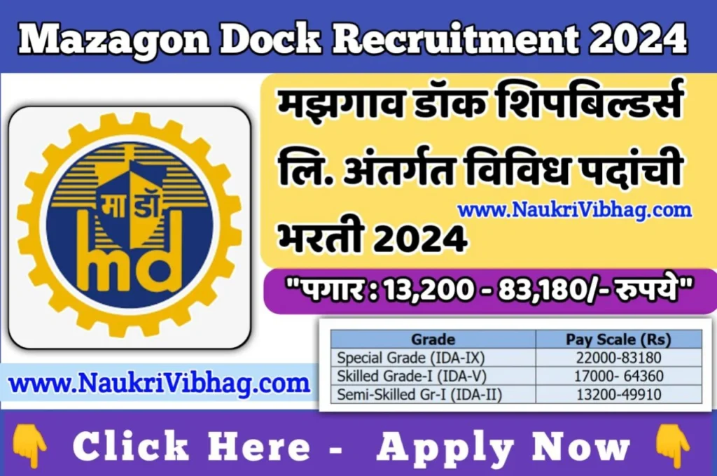 Mazagon Dock Recruitment 2024 notification pdf